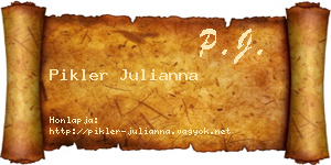 Pikler Julianna névjegykártya